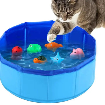 Banheira Dobrável com Brinquedo Peixe para Pets — SplashPet
