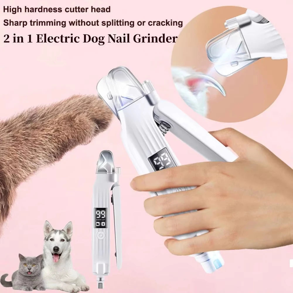 Lixa Elétrica 2 em 1 para Unhas de Pets com LED — PawGroom Pro