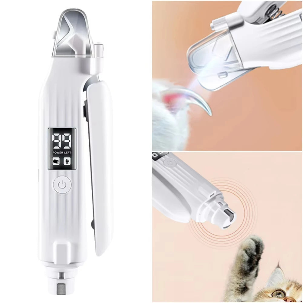 Lixa Elétrica 2 em 1 para Unhas de Pets com LED — PawGroom Pro
