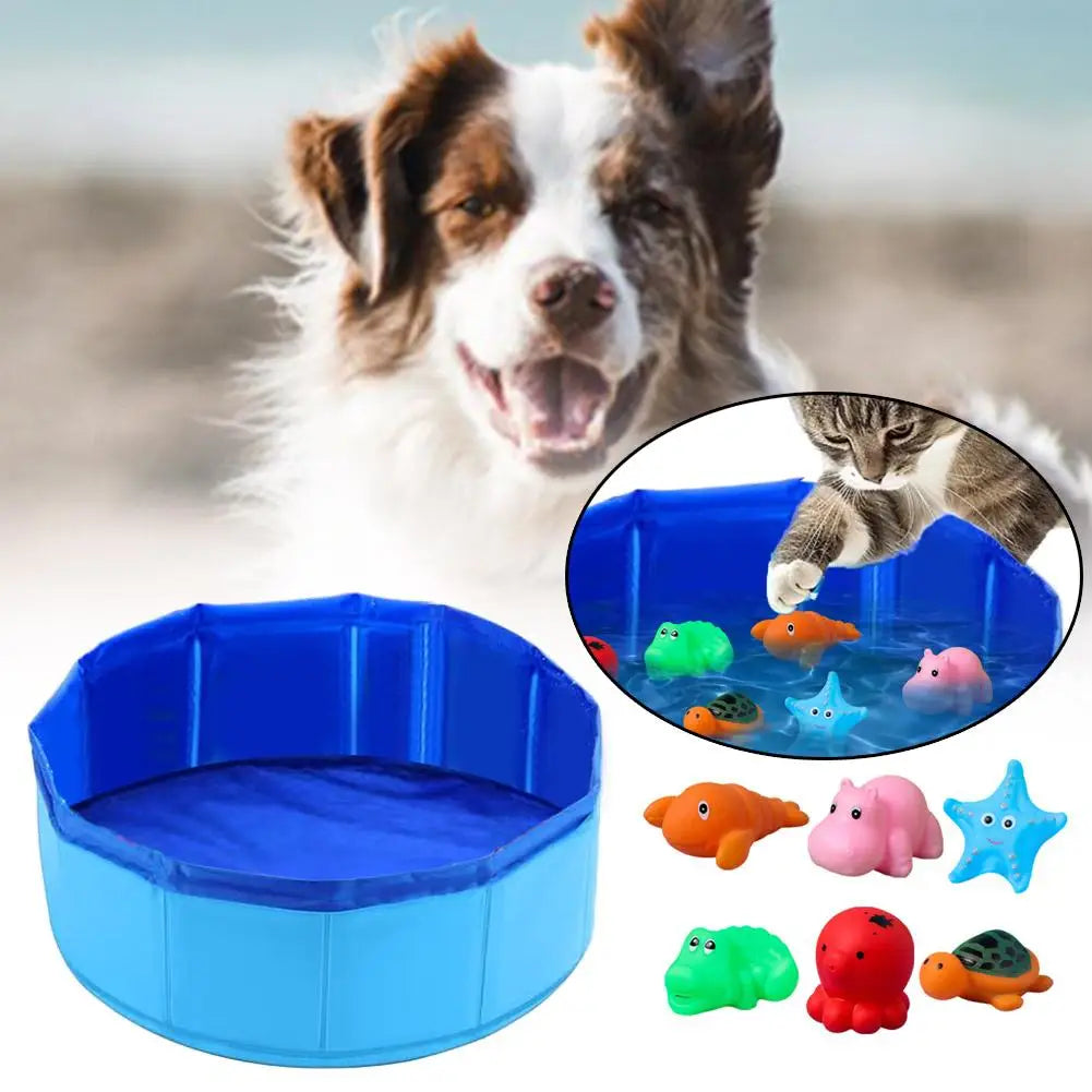 Banheira Dobrável com Brinquedo Peixe para Pets — SplashPet