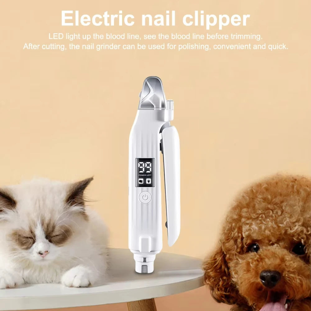 Lixa Elétrica 2 em 1 para Unhas de Pets com LED — PawGroom Pro