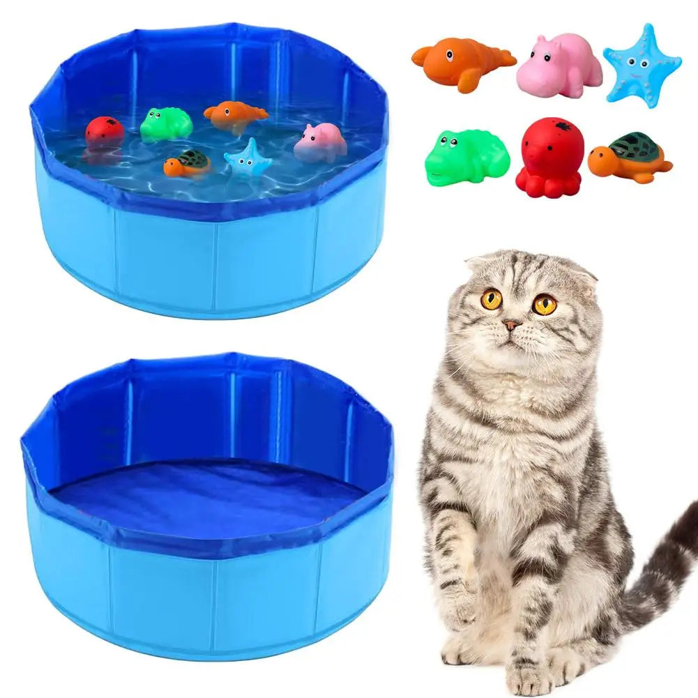 Banheira Dobrável com Brinquedo Peixe para Pets — SplashPet